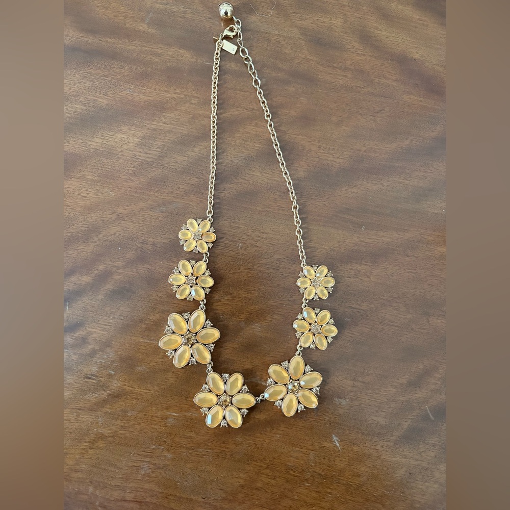 Kate Spade Floral Fete Gold Crystal Necklace
